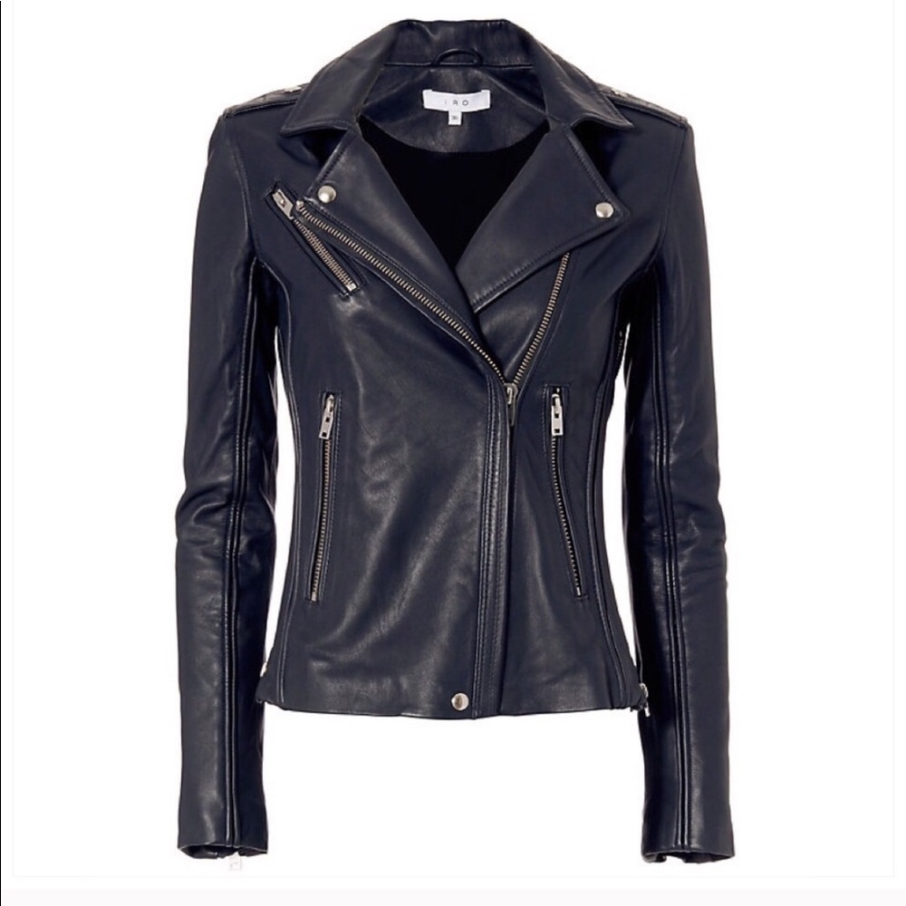 Navy leather IRO jacket size 34